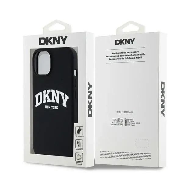 Кейс DKNY Liquid Silicone White Printed Logo MagSafe