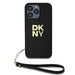 Кейс DKNY Wrist Strap Stock Logo за iPhone 14 Pro черна