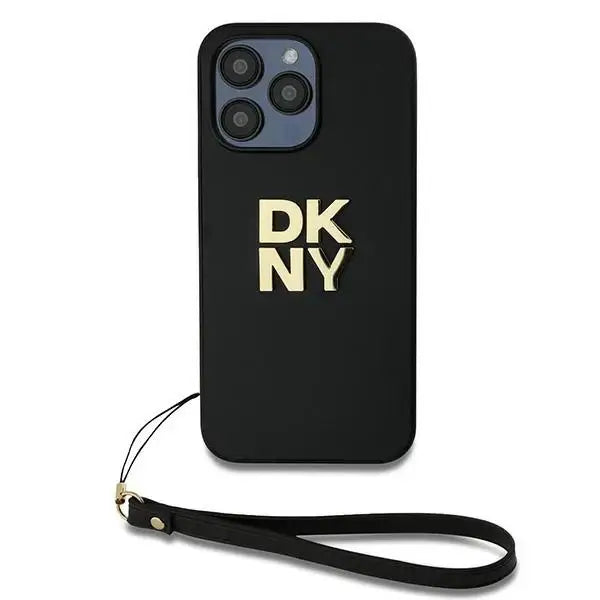 Кейс DKNY Wrist Strap Stock Logo за iPhone 14 Pro Max черна