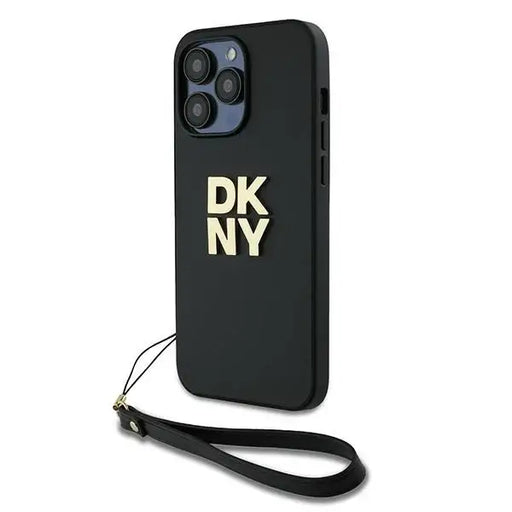 Кейс DKNY Wrist Strap Stock Logo за iPhone 14 Pro Max черна