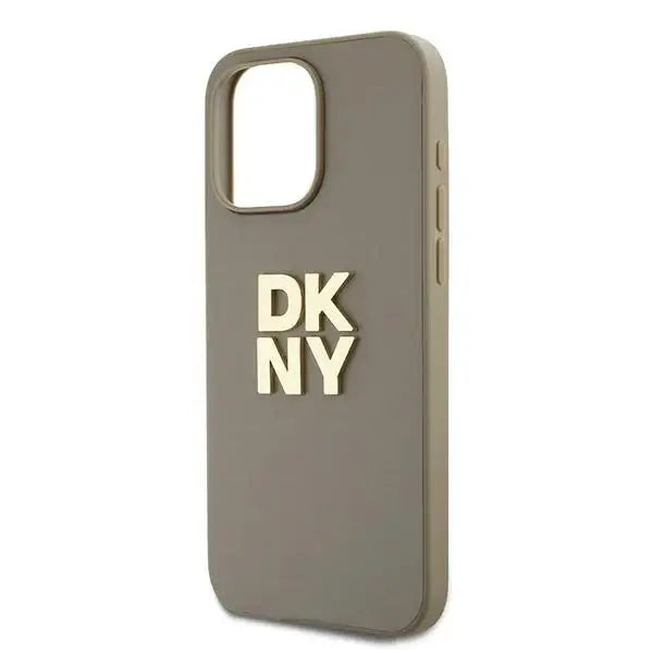 Кейс DKNY Wrist Strap Stock Logo за iPhone 15 Pro бежов