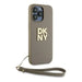 Кейс DKNY Wrist Strap Stock Logo за iPhone 15 Pro бежов