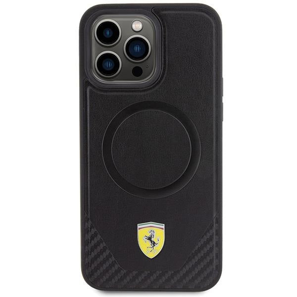 Кейс Ferrari Carbon Metal Logo за iPhone 15 Pro Max