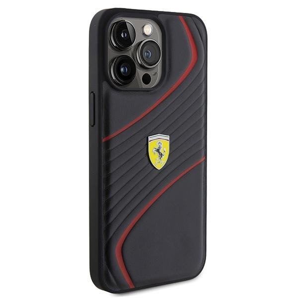 Кейс Ferrari Twist Metal Logo за iPhone 15 Pro Max черен