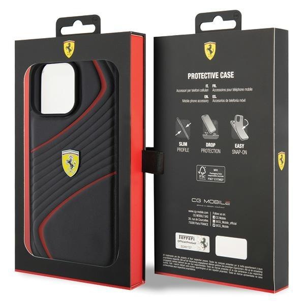 Кейс Ferrari Twist Metal Logo за iPhone 15 Pro Max черен