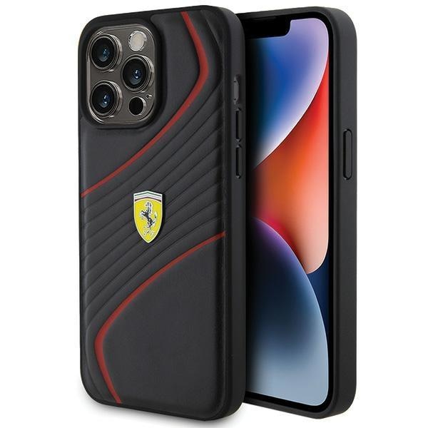 Кейс Ferrari Twist Metal Logo за iPhone 15 Pro Max черен