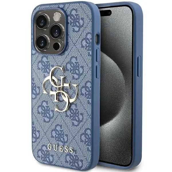 Кейс Guess 4G Big Metal Logo за iPhone 15 Pro Max син