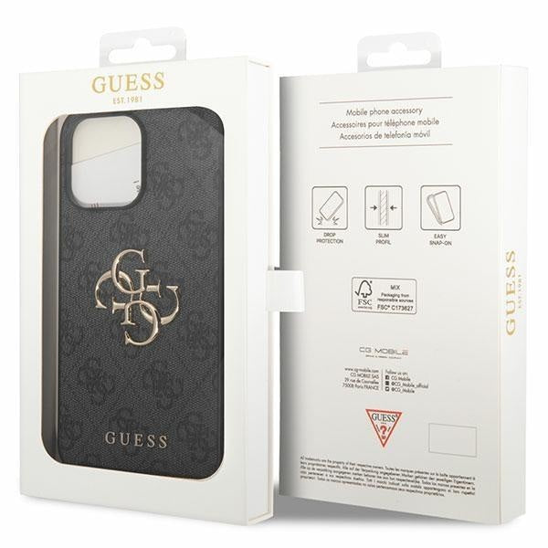 Кейс Guess 4G Big Metal Logo за iPhone 15 Pro Max сив