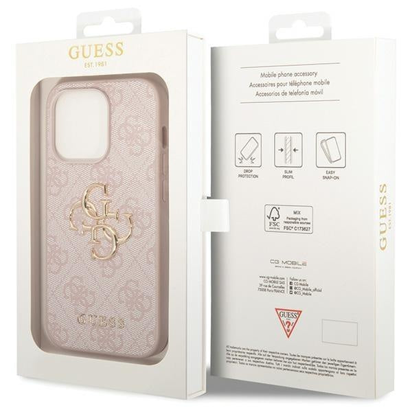 Кейс Guess 4G Big Metal Logo за iPhone 15 Pro розов