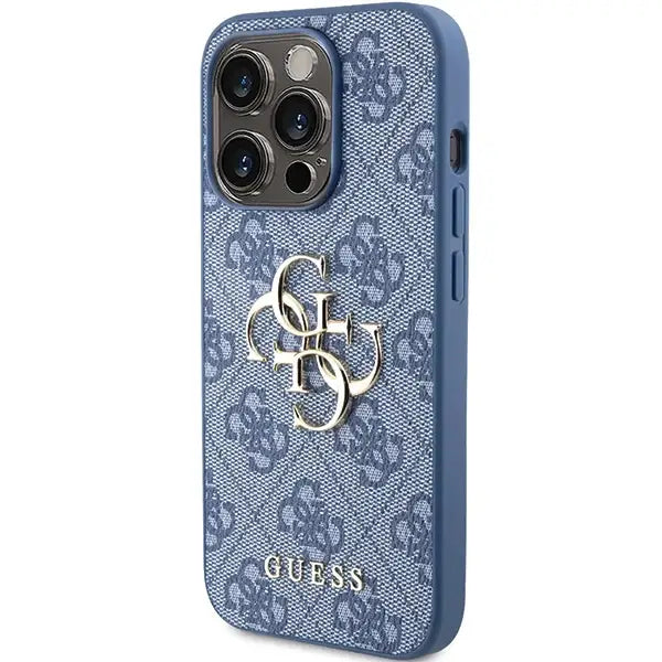 Кейс Guess 4G Big Metal Logo за iPhone 15 Pro син