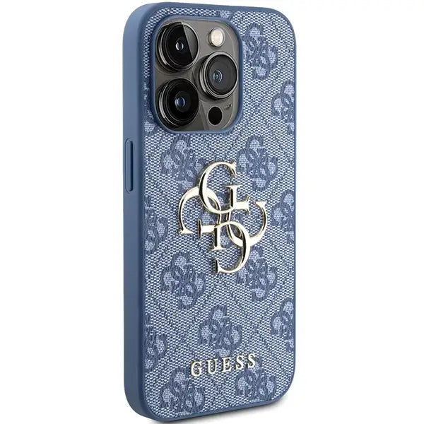 Кейс Guess 4G Big Metal Logo за iPhone 15 Pro син