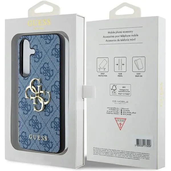 Кейс Guess 4G Big Metal Logo за Samsung Galaxy S24 Plus син