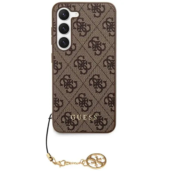 Кейс Guess 4G Charms Collection за Samsung Galaxy A35 кафяв