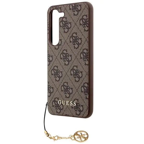 Кейс Guess 4G Charms Collection за Samsung Galaxy A35 кафяв