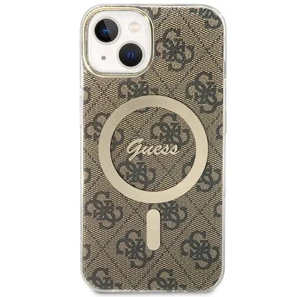 Кейс Guess 4G MagSafe за iPhone 15 / 14 / 13 кафяв