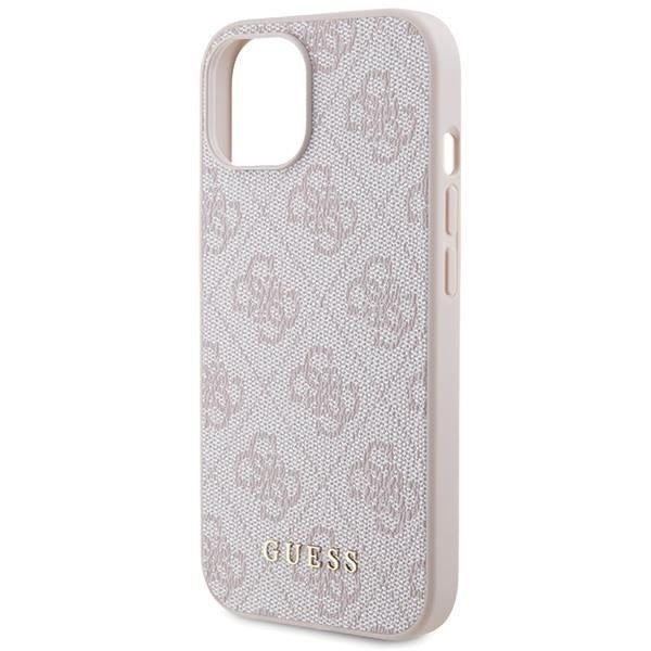 Кейс Guess 4G Metal Gold Logo за iPhone 15 Plus розов