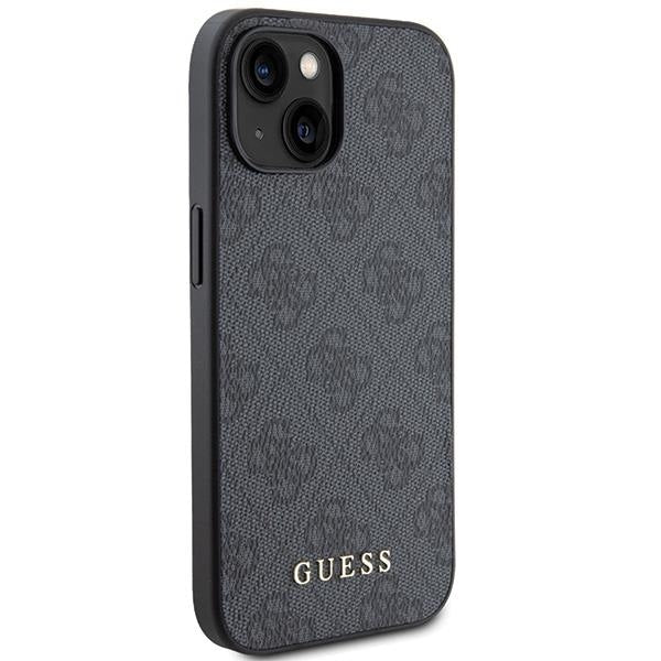 Кейс Guess 4G Metal Gold Logo за iPhone 15 Plus сив