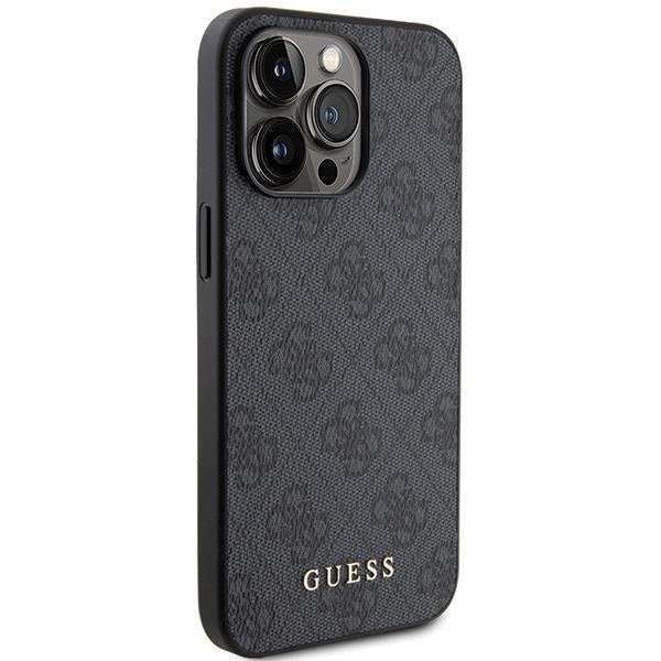 Кейс Guess 4G Metal Gold Logo за iPhone 15 Pro Max сив