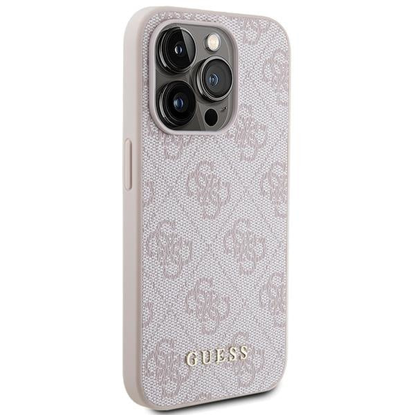 Кейс Guess 4G Metal Gold Logo за iPhone 15 Pro розов