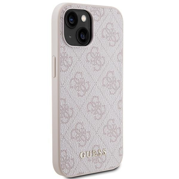 Кейс Guess 4G Metal Gold Logo за iPhone 15 розов