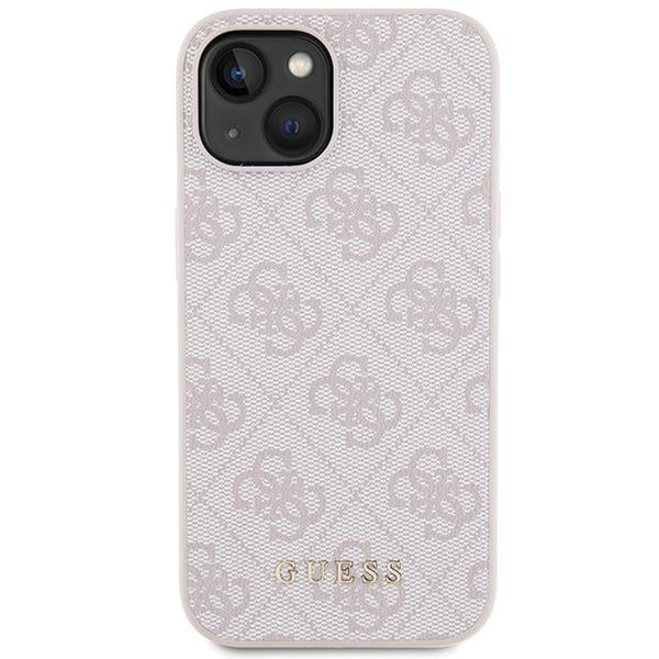 Кейс Guess 4G Metal Gold Logo за iPhone 15 розов