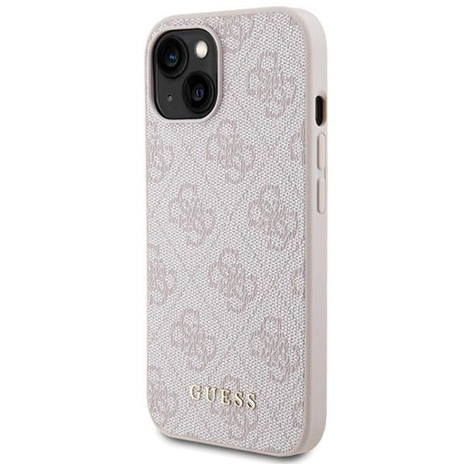 Кейс Guess 4G Metal Gold Logo за iPhone 15 розов