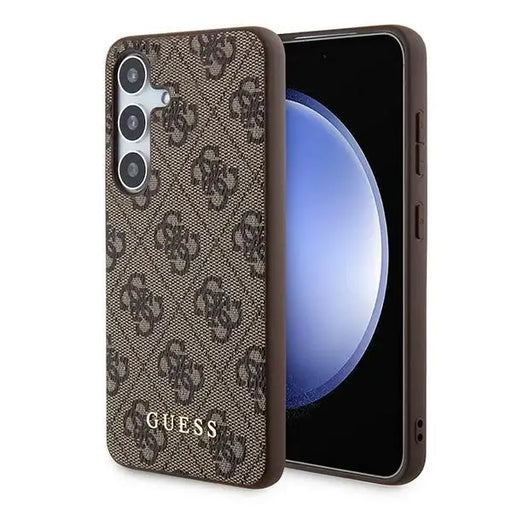 Кейс Guess 4G Metal Gold Logo за Samsung Galaxy A35 кафяв