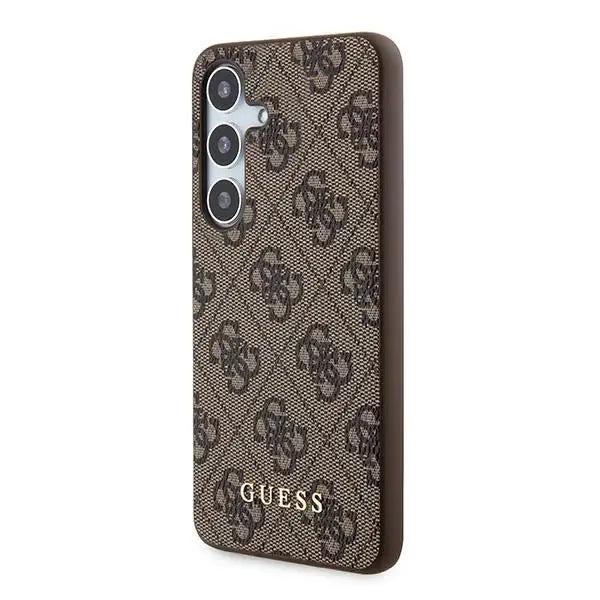 Кейс Guess 4G Metal Gold Logo за Samsung Galaxy A35 кафяв