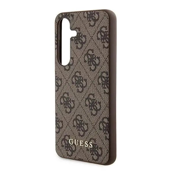 Кейс Guess 4G Metal Gold Logo за Samsung Galaxy A35 кафяв