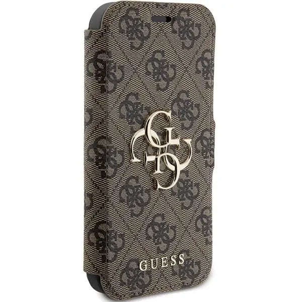 Кейс Guess 4G Metal Logo за iPhone 15 Pro кафяв