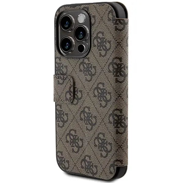 Кейс Guess 4G Metal Logo за iPhone 15 Pro Max кафяв