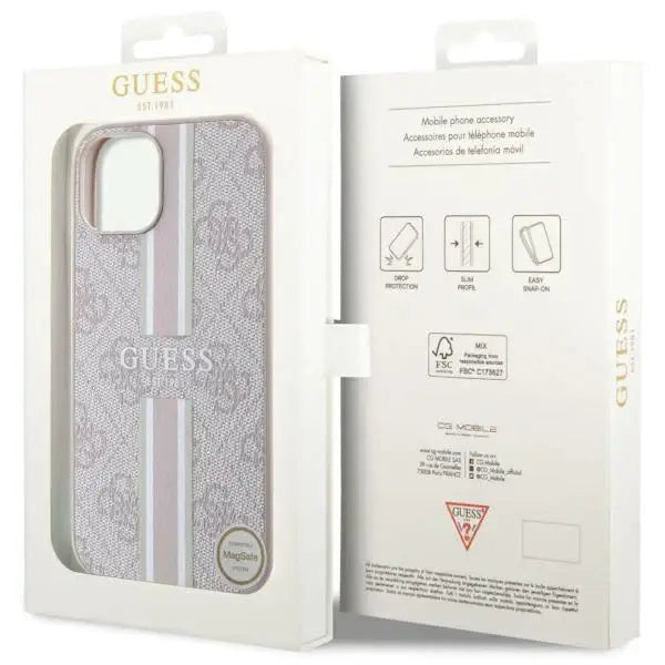 Кейс Guess 4G Printed Stripes MagSafe за iPhone