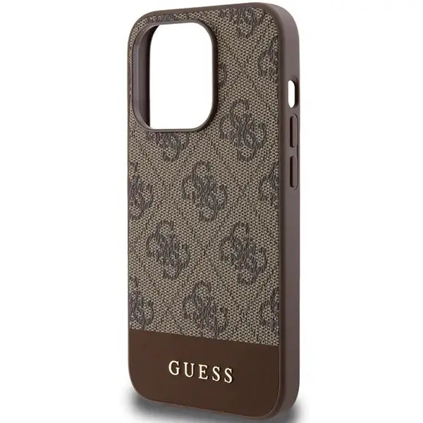 Кейс Guess 4G Stripe Collection за iPhone 15 Pro Max кафяв