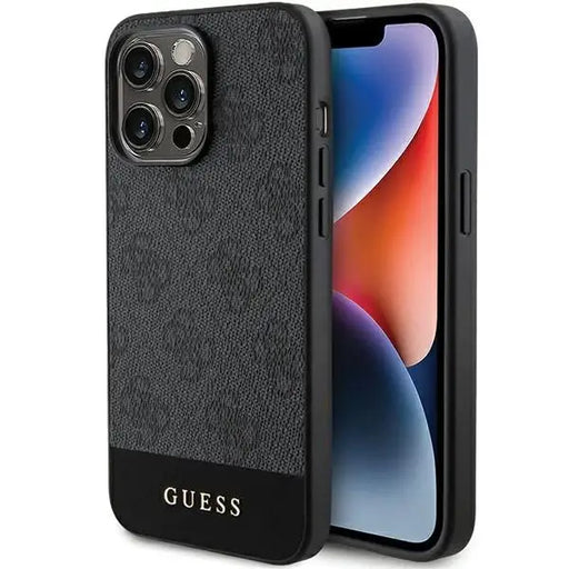 Кейс Guess 4G Stripe Collection за iPhone 15 Pro Max сив