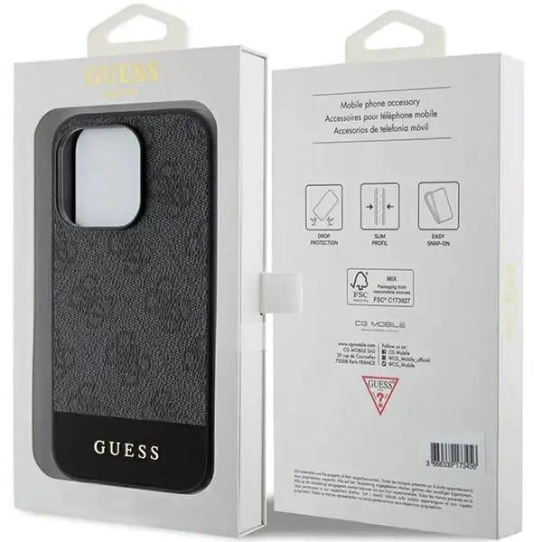 Кейс Guess 4G Stripe Collection за iPhone 15 Pro сив