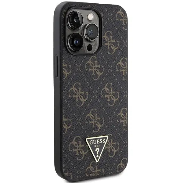 Кейс Guess 4G Triangle Metal Logo за iPhone 14 Pro черен