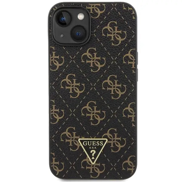 Кейс Guess 4G Triangle Metal Logo за iPhone 14/15/13 черен