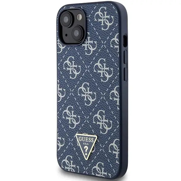 Кейс Guess 4G Triangle Metal Logo за iPhone 15 Plus / 14 син