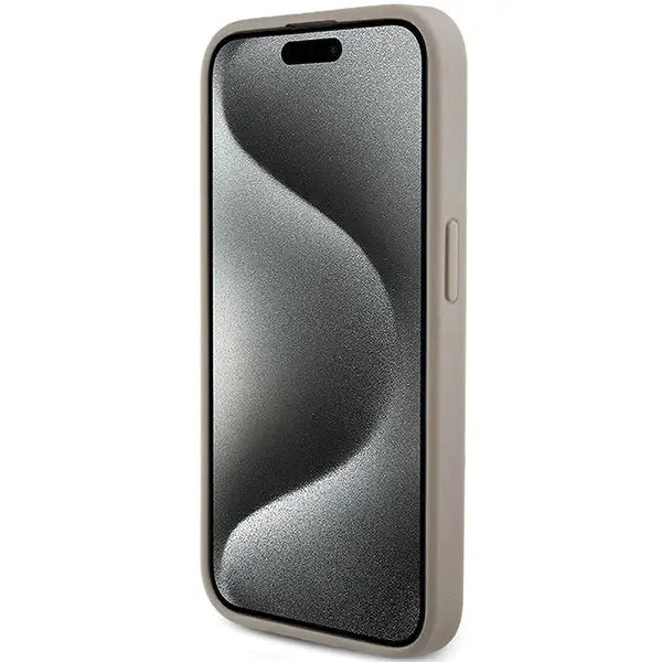 Кейс Guess 4G Triangle Metal Logo за iPhone 15 Pro бял