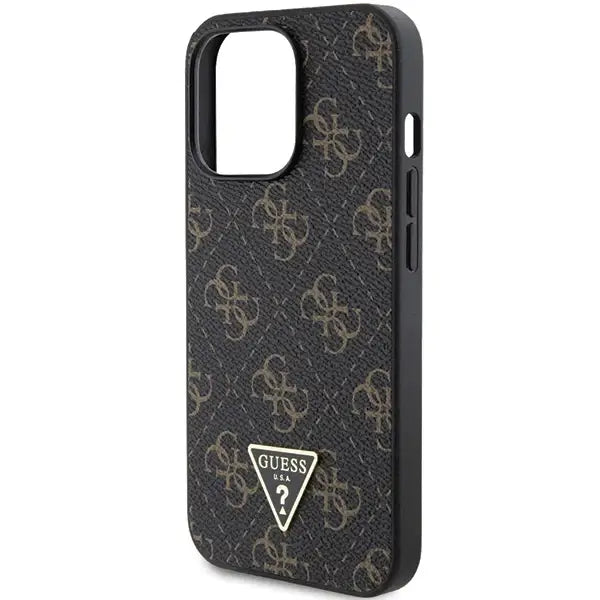 Кейс Guess 4G Triangle Metal Logo за iPhone 15 Pro черен