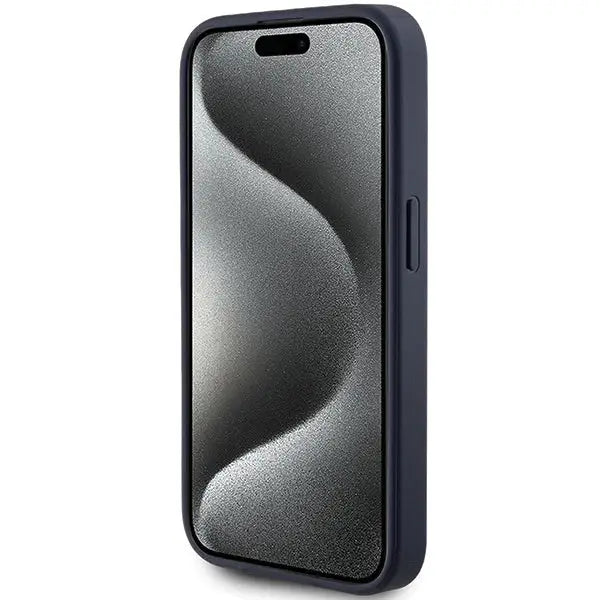 Кейс Guess 4G Triangle Metal Logo за iPhone 15 Pro син