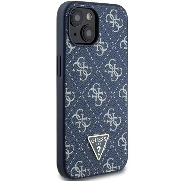 Кейс Guess 4G Triangle Metal Logo за iPhone 15/14/13 син