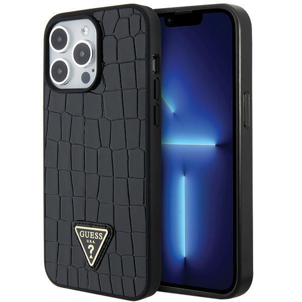 Кейс Guess Croco Triangle Metal Logo за iPhone 15 Pro Max