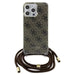 Кейс Guess Crossbody Cord 4G Print за iPhone 15 Pro кафяв