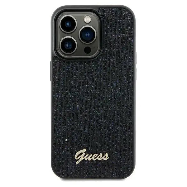 Кейс Guess Disco Metal Script за iPhone 12/12 Pro черен