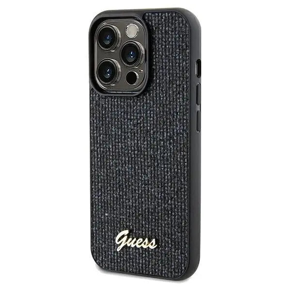 Кейс Guess Disco Metal Script за iPhone 13 Pro / черен