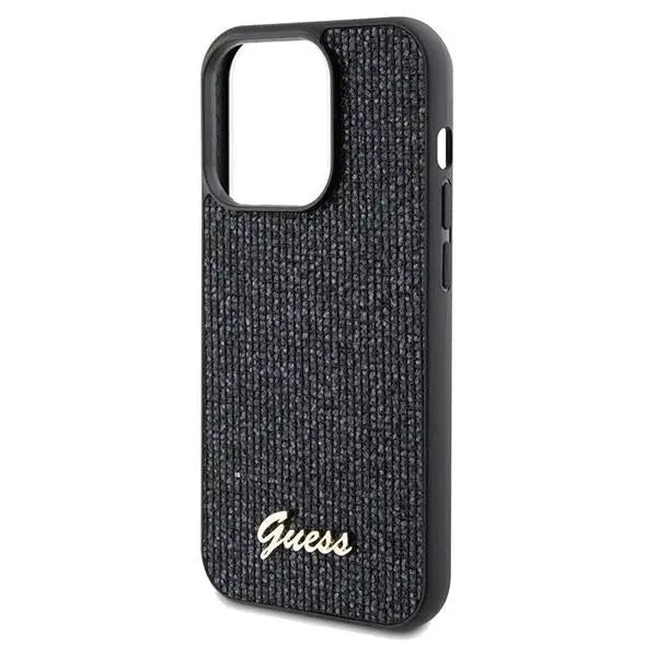 Кейс Guess Disco Metal Script за iPhone 14 Pro черен