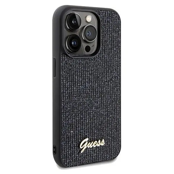 Кейс Guess Disco Metal Script за iPhone 14 Pro черен