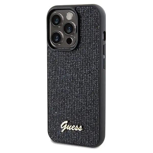 Кейс Guess Disco Metal Script за iPhone 14 Pro черен