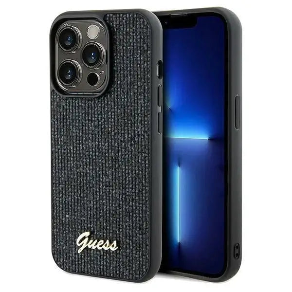 Кейс Guess Disco Metal Script за iPhone 14 Pro Max черен